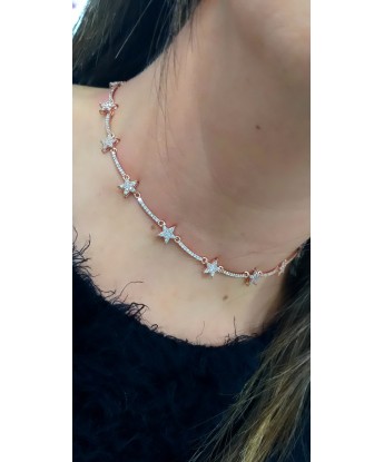 YILDIZLI CHOKER KOLYE ROSE RENK 