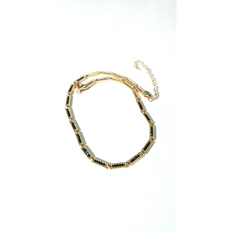 SİYAH TAŞLI CHOKER KOLYE 